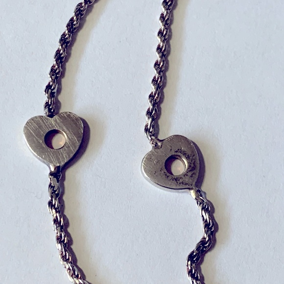 💝Vintage Silver 925 Heart Chain Necklace Italian - Picture 2 of 4